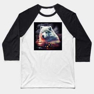 Cloudy Samoyed Baseball T-Shirt
